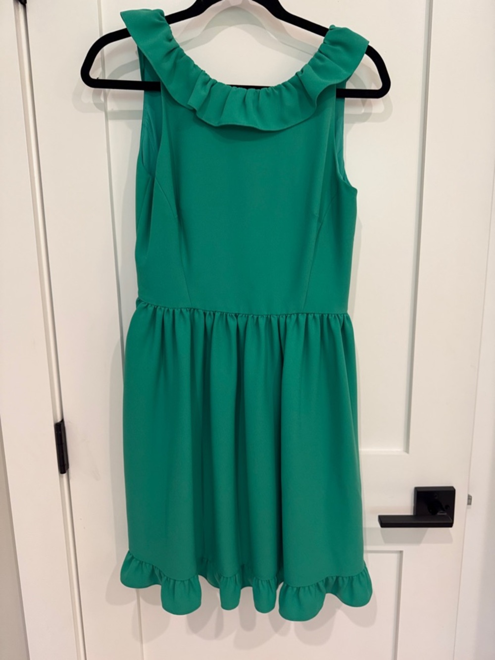 kate spade Emerald Green Ruffle Neck Mini Dress
